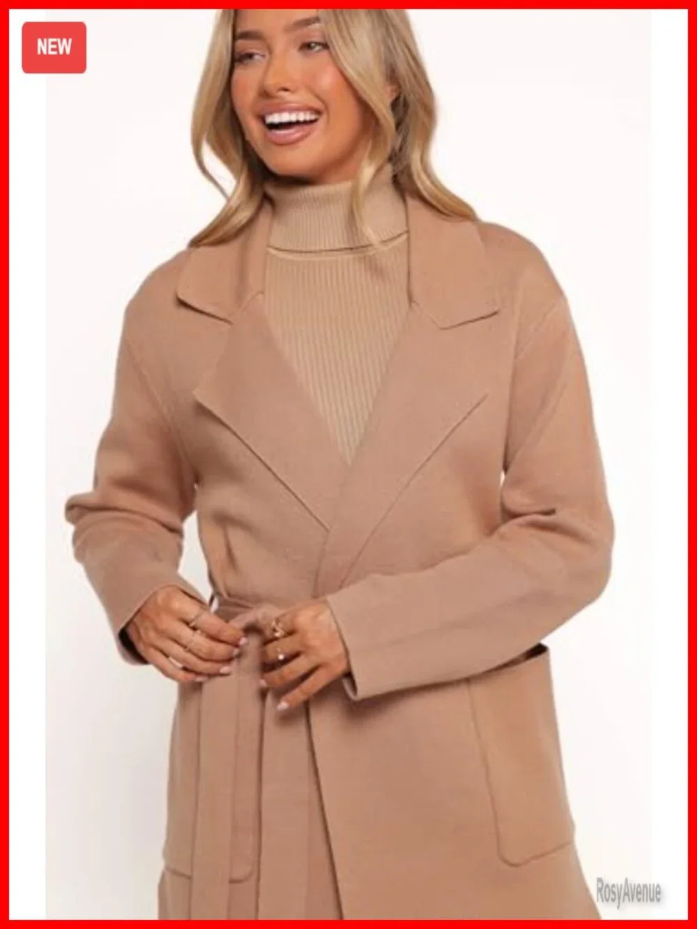 Petal & Pup Corio Coatigan Trench Coat Tie Waist Bell Sleeve